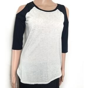 Cold Shoulder 3/4 Sleeve Raglan Tee